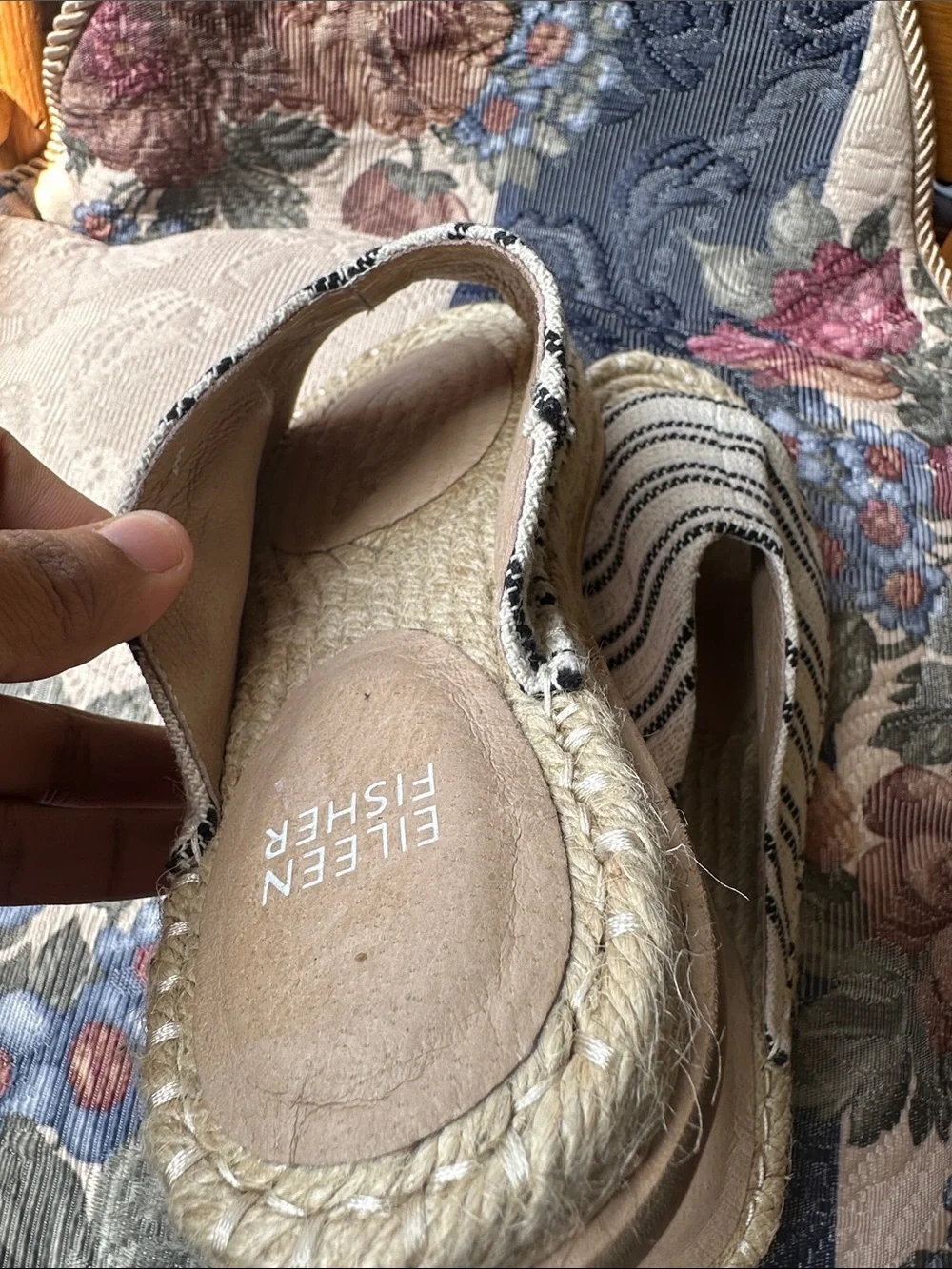 Eileen Fisher Milly Canvas Espadrille Sandals Sz 6.5